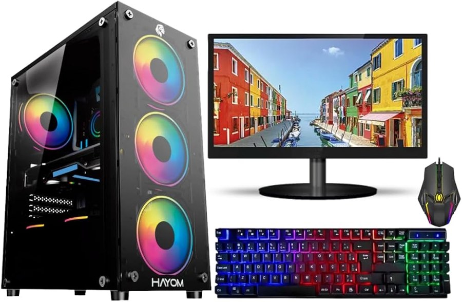PC gamer Ryzen 5 5600GT, 16GB, SSD 480GB, monitor 19" + kit