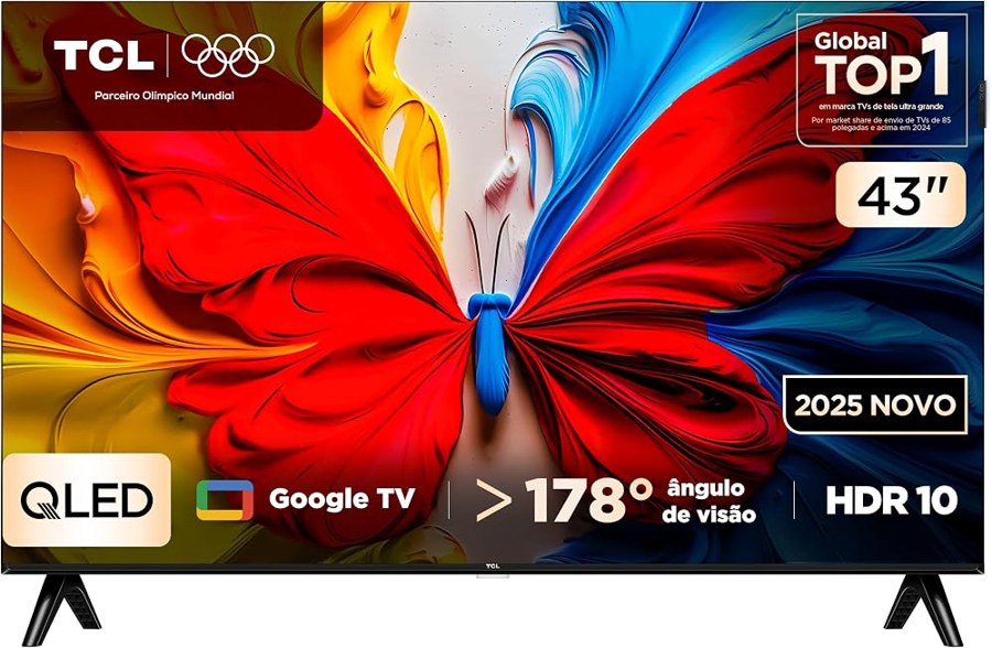 Smart TV TCL 43" QLED Full HD S5K Google TV