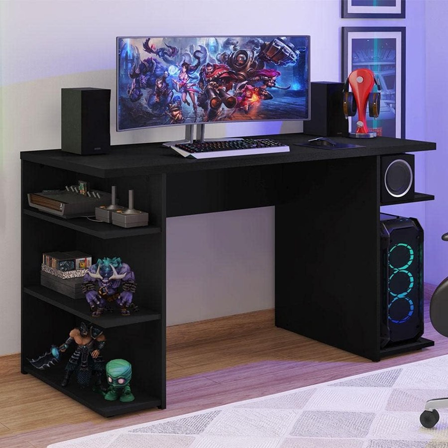 Mesa gamer/escrivaninha Madesa 9409 preta