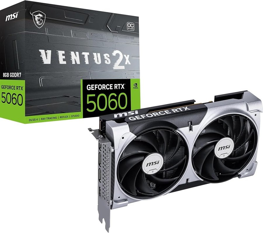 Placa de Vídeo MSI GeForce RTX 5060 Ventus 2X OC • 8GB GDDR7