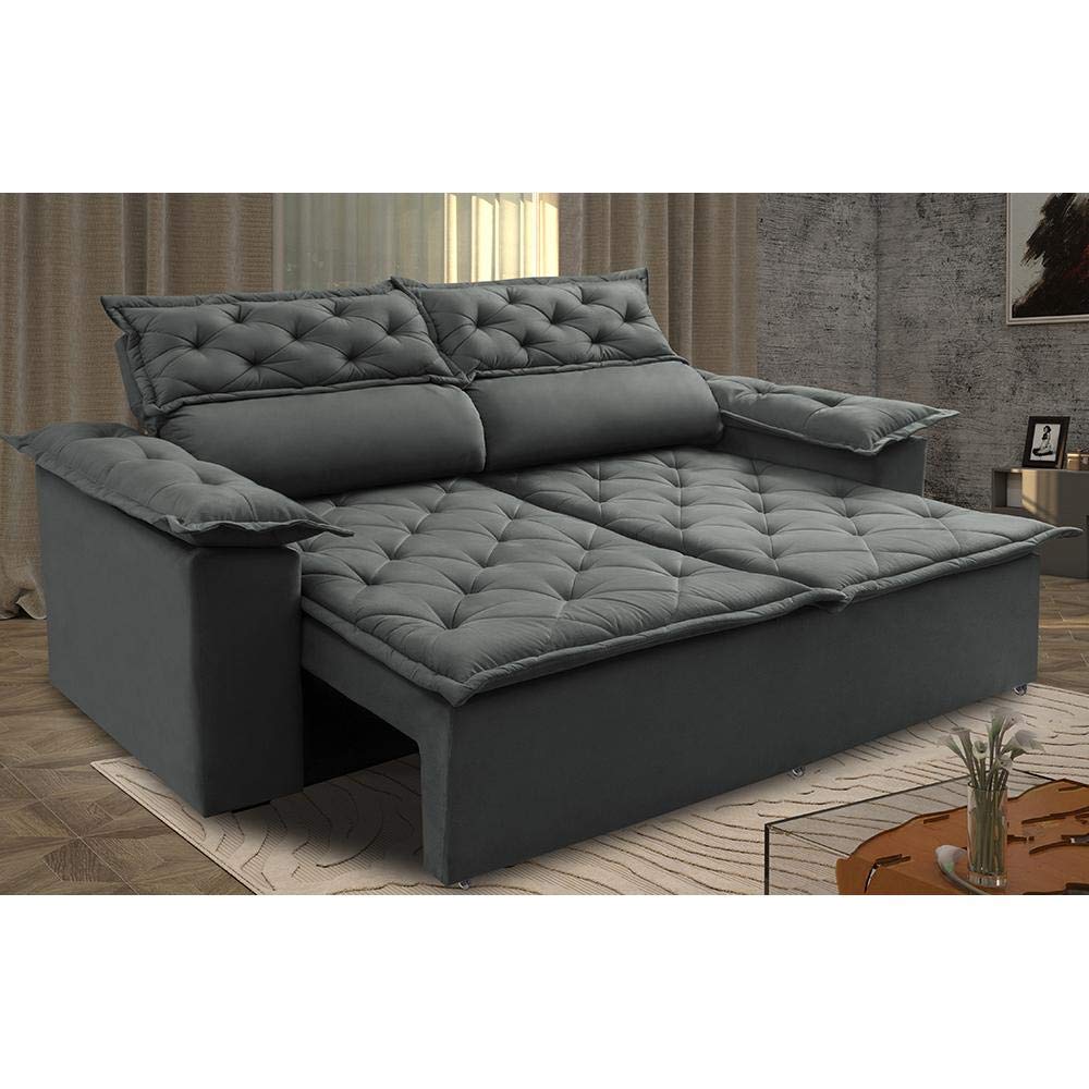 Sofá Cama inBox Compact 3 lugares Cinza