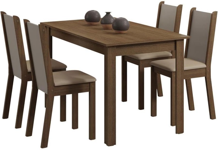 Conjunto Sala de Jantar Madesa Rosa • Mesa e 4 Cadeiras