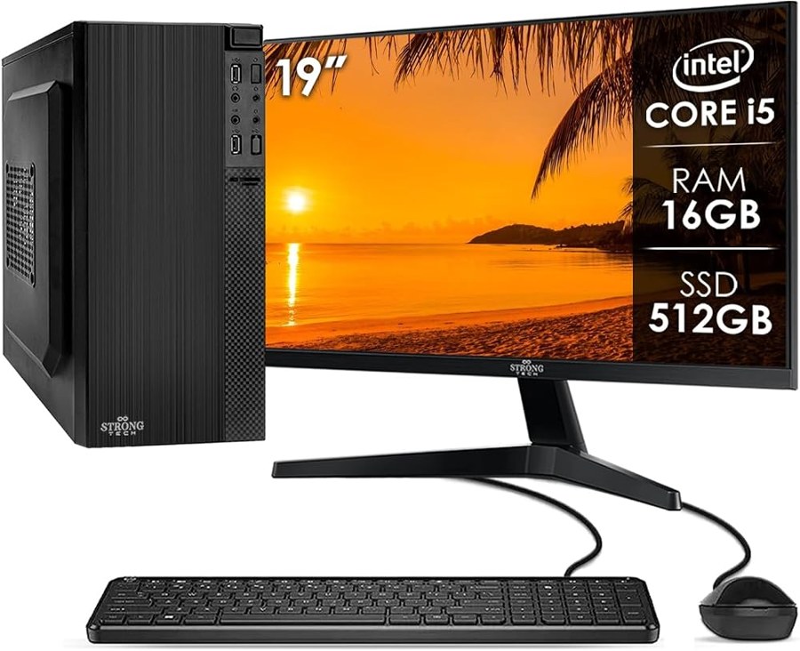 Computador completo Intel Core i5 16GB SSD 512GB com monitor 19" (Strong Tech)