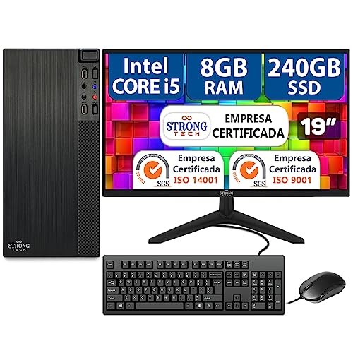 Computador Completo Intel Core i5 8GB SSD 240GB Monitor 19 Strong Tech